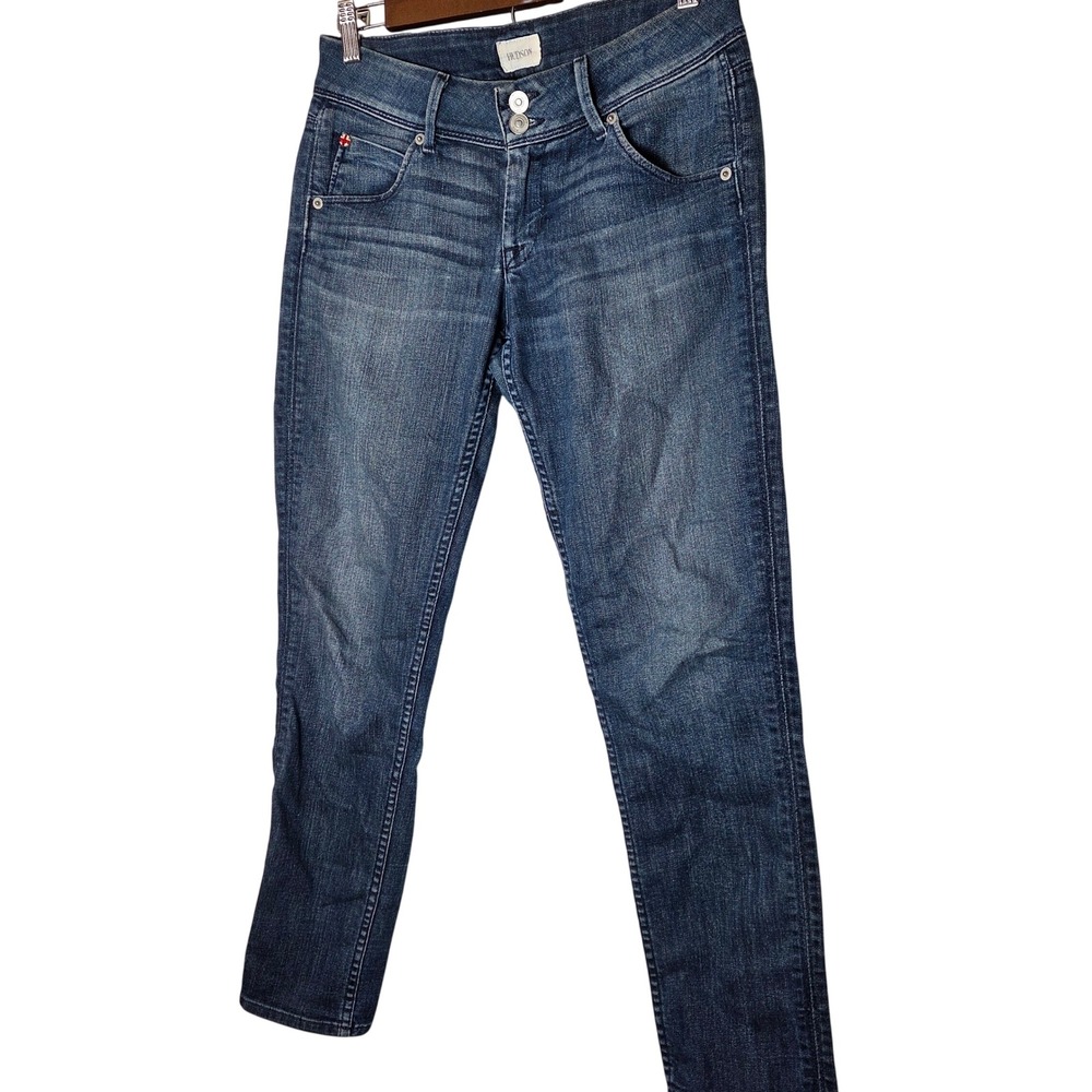 Hudson medium wash skinny straight double button denim womens‎ size 26